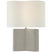 Shellish Gray with 18" x 18" x 12" Decorative Glass and Natural/Cream Shade