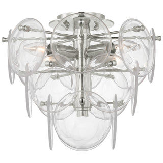 Buy polished-nickel-with-clear-strie-glass-glass-and-clear-shade Loire Outdoor (Damp) Flush Mount Ceiling Light by Visual Comfort Signature