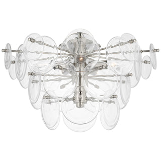Buy polished-nickel-with-clear-strie-glass-glass-and-clear-shade Loire Outdoor (Damp) Flush Mount Ceiling Light by Visual Comfort Signature