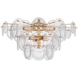 Buy gild-with-clear-strie-glass-glass-and-clear-shade Loire Outdoor (Damp) Flush Mount Ceiling Light by Visual Comfort Signature
