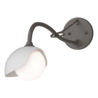 Buy dark-smoke-with-opal-glass-gg-glass-and-white-shade Brooklyn Sconce by Hubbardton Forge