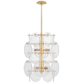 Buy gild-with-clear-strie-glass-glass-and-clear-textured-shade Loire Outdoor (Damp) Chandelier by Visual Comfort Signature