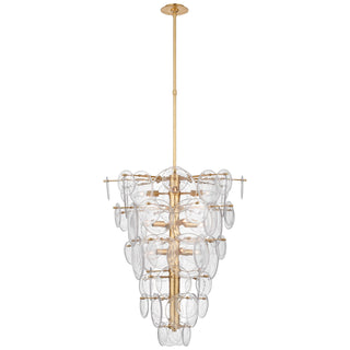 Buy gild-with-clear-strie-glass-glass-and-clear-shade Loire Outdoor (Damp) Chandelier by Visual Comfort Signature