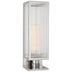 Polished Nickel with Clear Ribbed Glass Glass and Clear Textured Shade