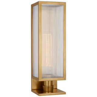 Buy soft-brass-with-clear-ribbed-glass-glass-and-clear-textured-shade York Outdoor (Wet) Sconce by Visual Comfort Signature