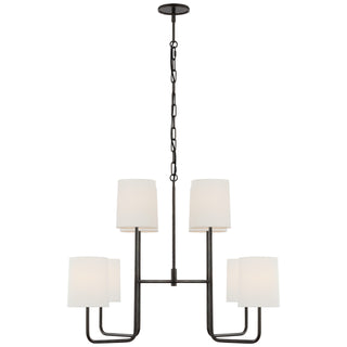 Buy bronze-with-5-5-x-6-x-7-linen-glass Go Lightly Outdoor (Damp) Chandelier by Visual Comfort Signature