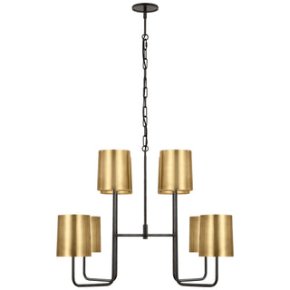 Buy bronze-with-5-5-x-6-x-7-soft-brass-glass Go Lightly Outdoor (Damp) Chandelier by Visual Comfort Signature
