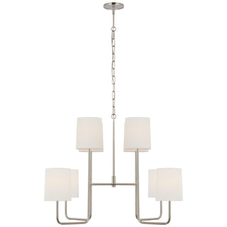 Buy polished-nickel-with-5-5-x-6-x-7-linen-glass Go Lightly Outdoor (Damp) Chandelier by Visual Comfort Signature
