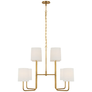 Buy soft-brass-with-5-5-x-6-x-7-linen-glass Go Lightly Outdoor (Damp) Chandelier by Visual Comfort Signature