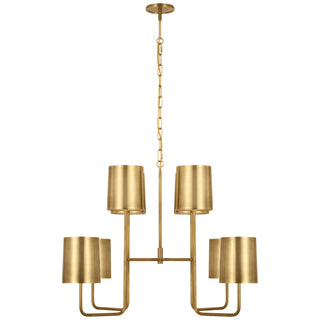 Buy soft-brass-with-5-5-x-6-x-7-soft-brass-glass Go Lightly Outdoor (Damp) Chandelier by Visual Comfort Signature