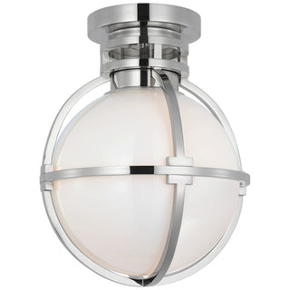 Buy polished-nickel Gracie Outdoor (Damp) Flush Mount Ceiling Light by Visual Comfort Signature
