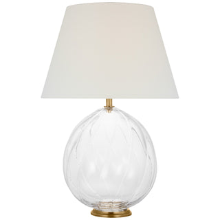Buy clear-glass-and-white-shade Talia Table Lamp by Visual Comfort Signature