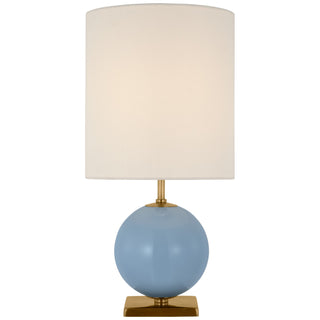 Buy blue-with-10-x-10-x-11-linen-glass-and-white-shade Elsie Table Lamp by Visual Comfort Signature