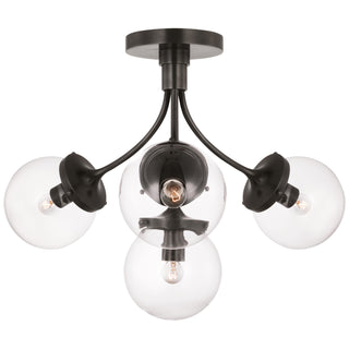Buy bronze-with-clear-glass-glass-and-clear-shade Prescott Outdoor (Damp) Semi-Flush Mount Ceiling Light by Visual Comfort Signature