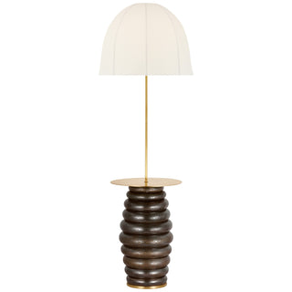 Buy crystal-bronze-with-5-x-20-5-x-15-domed-linen-glass Phoebe Floor Lamp by Visual Comfort Signature