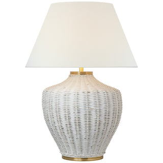 Buy white-wicker Evie Table Lamp by Visual Comfort Signature