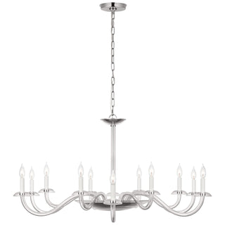 Buy clear-glass-and-polished-nickel-and-clear-shade Brigitte Outdoor (Damp) Chandelier by Visual Comfort Signature