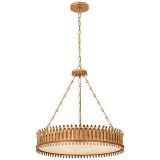 Buy gilded-iron-with-frosted-acrylic-glass-and-frosted-shade Leslie Outdoor (Damp) Chandelier by Visual Comfort Signature