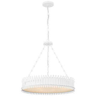 Buy plaster-white-with-frosted-acrylic-glass-and-frosted-shade Leslie Outdoor (Damp) Chandelier by Visual Comfort Signature