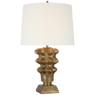 Buy museum-brass-with-13-x-14-5-x-10-5-linen-glass Luxor Table Lamp by Visual Comfort Signature