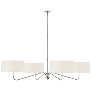 Buy polished-nickel-with-15-75-x-17-x-8-linen-glass Canto Outdoor (Damp) Chandelier by Visual Comfort Signature