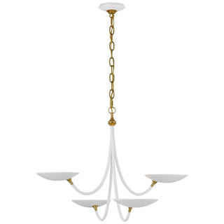 Buy matte-white-and-hand-rubbed-antique-brass Keira Outdoor (Damp) Chandelier by Visual Comfort Signature