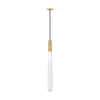 Buy natural-brass-and-clear-shade Pylon Outdoor (Damp) Pendant by Visual Comfort Modern