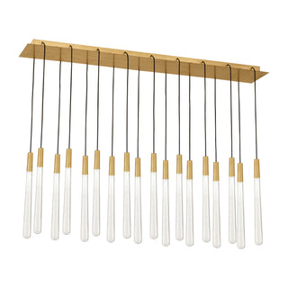 Buy natural-brass-and-clear-shade Pylon Outdoor (Damp) Chandelier by Visual Comfort Modern