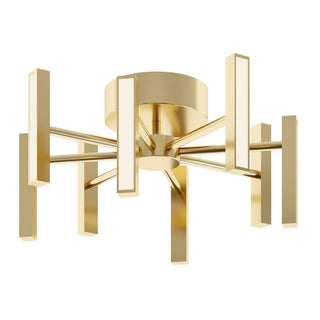 Buy satin-brass-and-white-shade Indra Outdoor (Damp) Semi-Flush Mount Flush Mount Ceiling Light by AFX Lighting