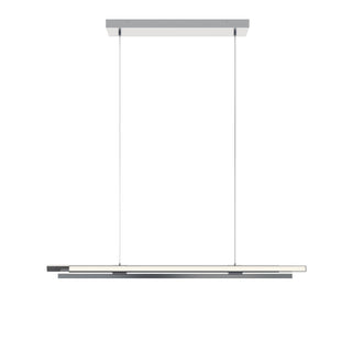 Buy satin-nickel-with-satin-nickel-steel-glass Indra Outdoor (Damp) Linear Pendant by AFX Lighting