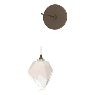 Buy bronze-with-white-crystal-wp-glass-and-white-shade Chrysalis Sconce by Hubbardton Forge