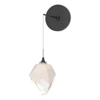 Buy black-with-white-crystal-wp-glass-and-white-shade Chrysalis Sconce by Hubbardton Forge