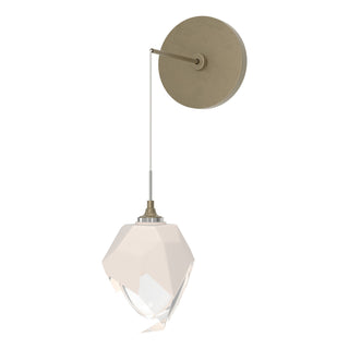 Buy soft-gold-with-white-crystal-wp-glass-and-white-shade Chrysalis Sconce by Hubbardton Forge