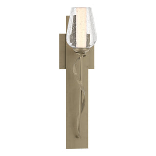 Buy soft-gold-with-seeded-glass-with-opal-diffuser-zs-glass-and-clear-seedy-shade Flora Sconce by Hubbardton Forge