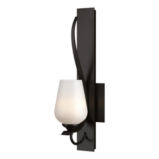 Buy oil-rubbed-bronze-with-opal-glass-gg-glass-and-white-shade Flora Sconce by Hubbardton Forge