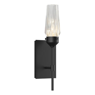 Buy black-and-clear-textured-shade Luma Sconce by Hubbardton Forge