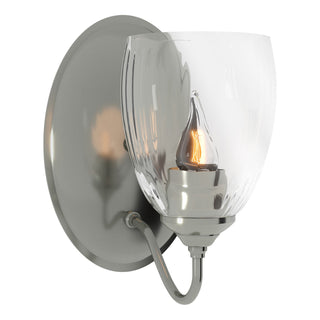 Buy sterling-with-water-glass-ll-glass-and-clear-textured-shade Simple Lines Sconce by Hubbardton Forge