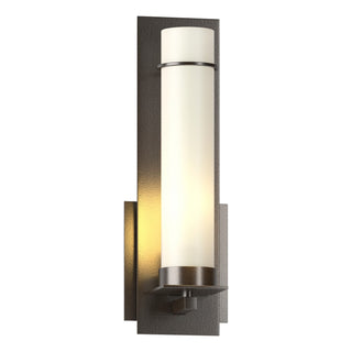 Buy oil-rubbed-bronze-with-opal-glass-gg-glass-and-white-shade New Town Sconce by Hubbardton Forge