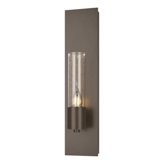 Buy bronze-with-seeded-clear-glass-ii-glass-and-clear-seedy-shade Pillar Sconce by Hubbardton Forge