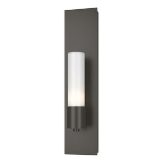 Buy dark-smoke-with-opal-glass-gg-glass-and-white-shade Pillar Sconce by Hubbardton Forge