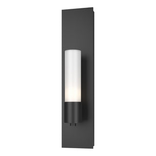 Buy black-with-opal-glass-gg-glass-and-white-shade Pillar Sconce by Hubbardton Forge