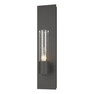 Buy natural-iron-with-seeded-clear-glass-ii-glass-and-clear-seedy-shade Pillar Sconce by Hubbardton Forge