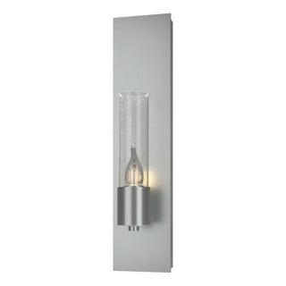 Buy vintage-platinum-with-seeded-clear-glass-ii-glass-and-clear-seedy-shade Pillar Sconce by Hubbardton Forge