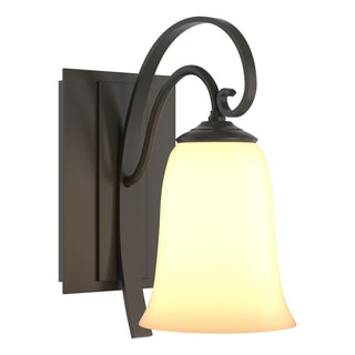 Buy dark-smoke-with-opal-glass-gg-glass-and-white-shade Scroll Sconce by Hubbardton Forge