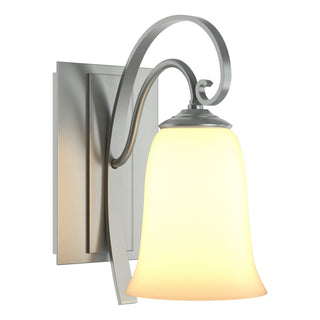 Buy vintage-platinum-with-opal-glass-gg-glass-and-white-shade Scroll Sconce by Hubbardton Forge