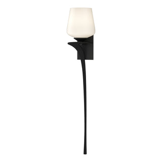 Buy black-with-opal-glass-gg-glass-and-white-shade Antasia Sconce by Hubbardton Forge