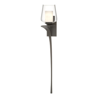 Buy dark-smoke-with-clear-glass-with-opal-diffuser-zu-glass-and-clear-shade Antasia Sconce by Hubbardton Forge