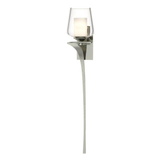 Buy sterling-with-clear-glass-with-opal-diffuser-zu-glass-and-clear-shade Antasia Sconce by Hubbardton Forge