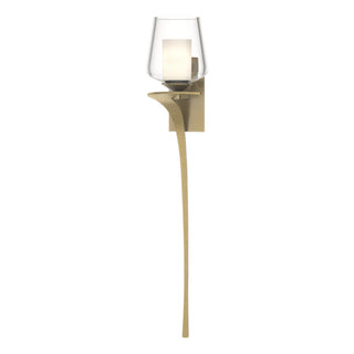 Buy modern-brass-with-clear-glass-with-opal-diffuser-zu-glass-and-clear-shade Antasia Sconce by Hubbardton Forge