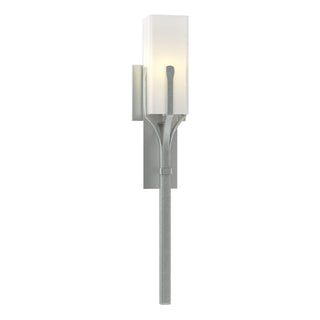 Buy vintage-platinum-with-opal-glass-gg-glass-and-white-shade Mediki Sconce by Hubbardton Forge